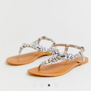 Flat embellished sandals